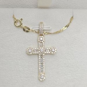✨ Elegant Moissanite Gold Over S925 Cross Necklace ✨